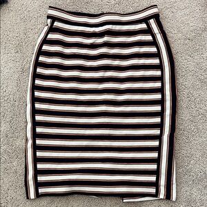 Banana Republic Black and White Striped Pencil Skirt
